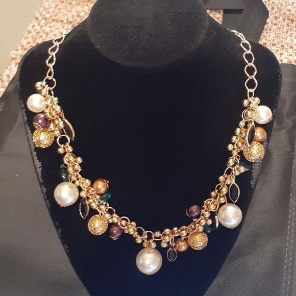 New   Pearl Necklace By Her Lab New - Picture 1 of 4